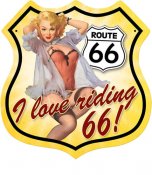 Route 66 dekal, finns i 3 storlekar